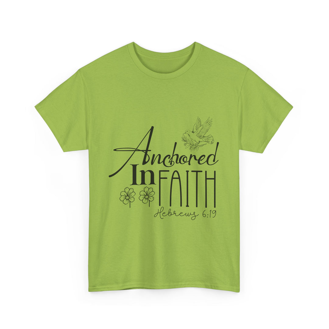 Anchored in Faith Hebrews 6 19-01 Unisex Heavy Cotton Tee
