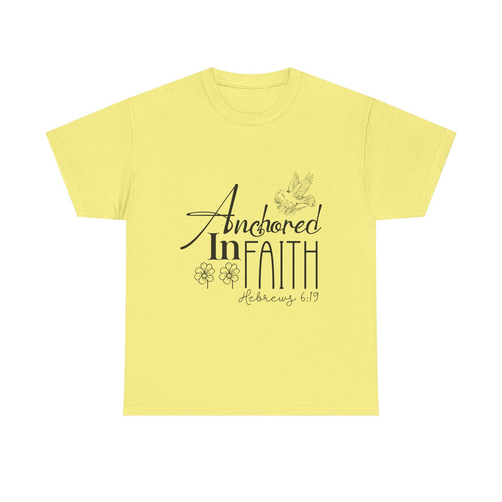 Anchored in Faith Hebrews 6 19-01 Unisex Heavy Cotton Tee