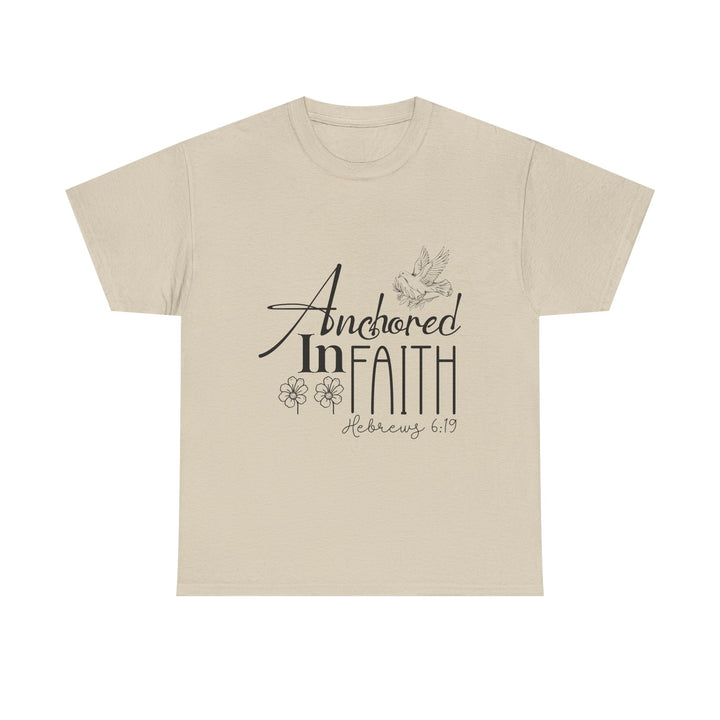 Anchored in Faith Hebrews 6 19-01 Unisex Heavy Cotton Tee