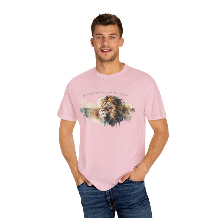 Unisex Christian Lion T-Shirt Rev 5:5 Bible Verse Tee Comfort Colors 1717 Garment-Dyed Shirt  Inspirational Faith Graphic Tee