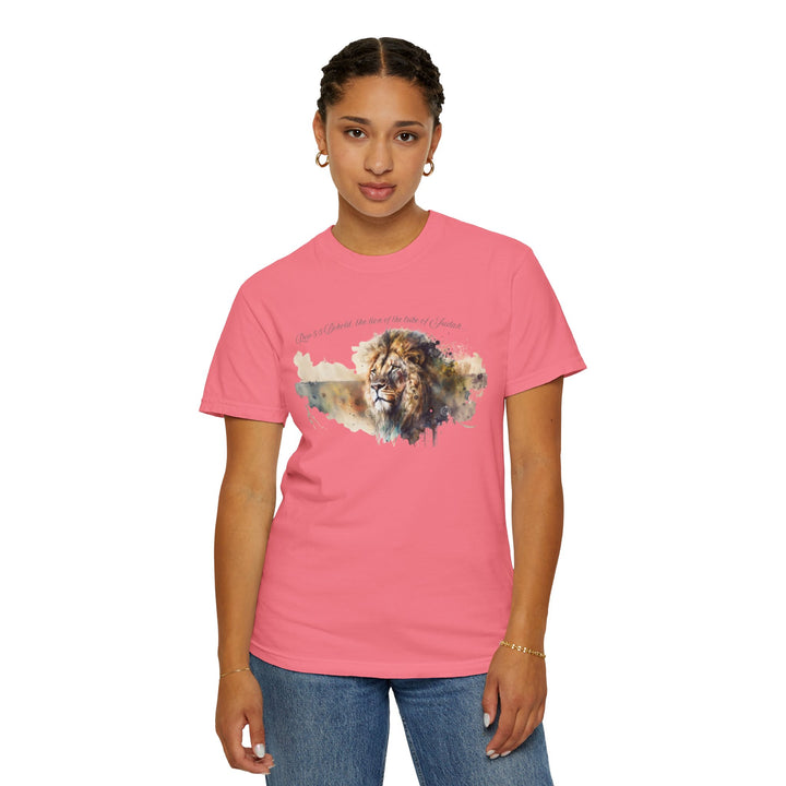 Unisex Christian Lion T-Shirt Rev 5:5 Bible Verse Tee Comfort Colors 1717 Garment-Dyed Shirt  Inspirational Faith Graphic Tee