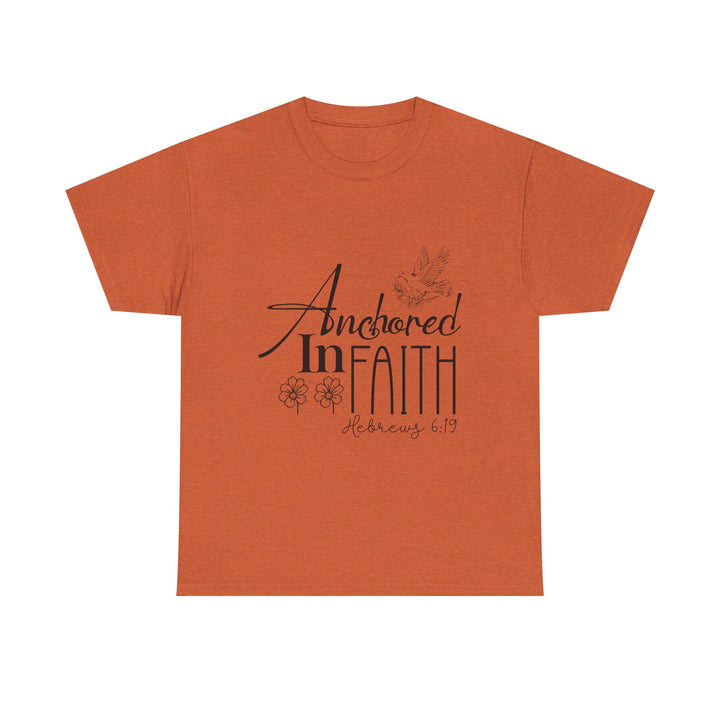 Anchored in Faith Hebrews 6 19-01 Unisex Heavy Cotton Tee