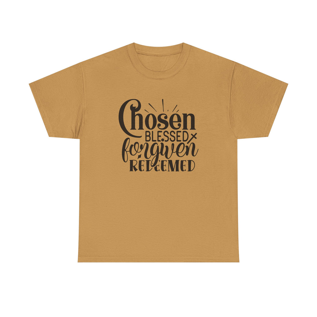 Chosen Blessed Forgiven Redeemed Unisex Heavy Cotton Tee