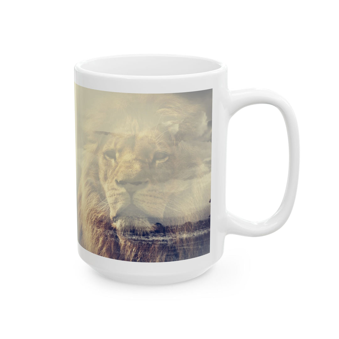 Custom Ceramic Coffee Mug with Lion Print – 11oz & 15oz | BPA-Free, Dishwasher & Microwave Saf