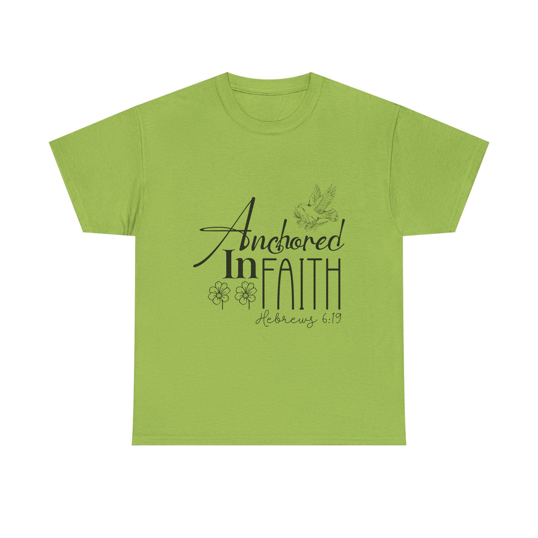 Anchored in Faith Hebrews 6 19-01 Unisex Heavy Cotton Tee