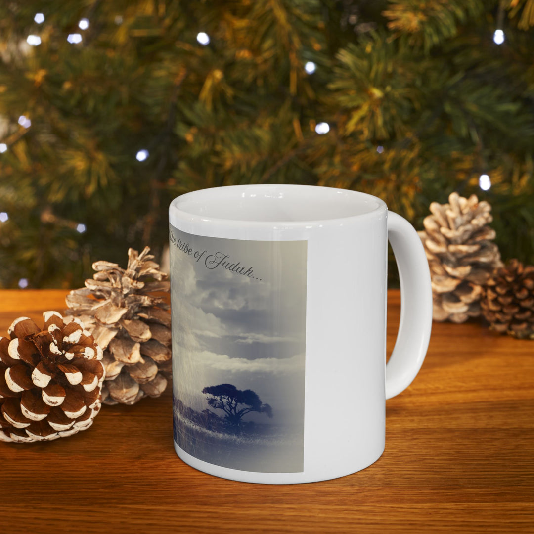 Taza de cerámica de la Tribu de Judá – Taza cristiana de café | Taza con las Escrituras del León de Judá | Regalo espiritual para hombres y mujeres (325 ml, 430 ml)