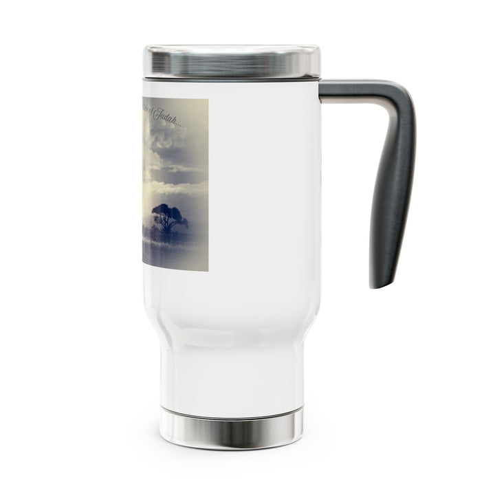 Lion and Lamb Travel Mug – Inspirational Wildlife Art Tumbler Stainless Steel Travel Mug with Handle, 14oz