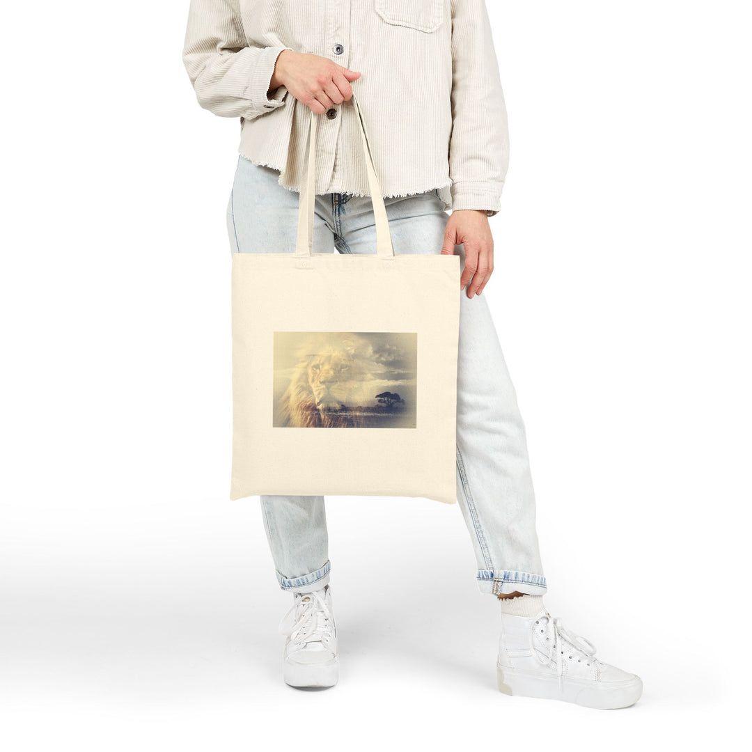 100% Cotton Canvas Tote Bag – Heavyweight 15"x16" Reusable Shopping Bag – Long Handles – Natural & Black