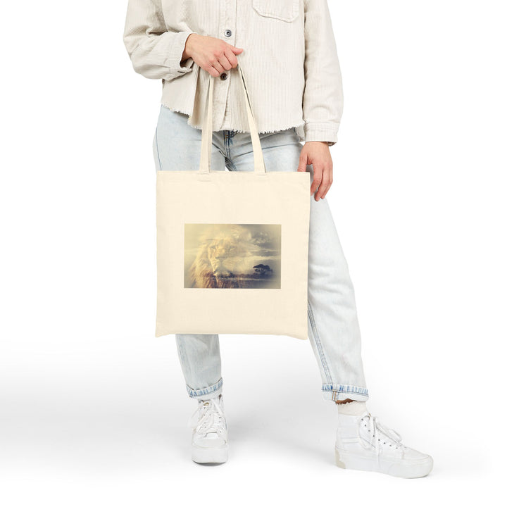 100% Cotton Canvas Tote Bag – Heavyweight 15"x16" Reusable Shopping Bag – Long Handles – Natural & Black