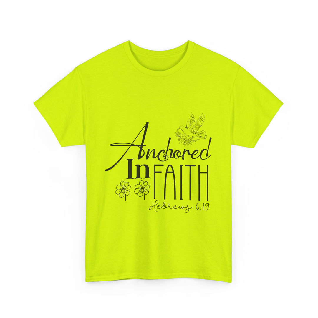 Anchored in Faith Hebrews 6 19-01 Unisex Heavy Cotton Tee