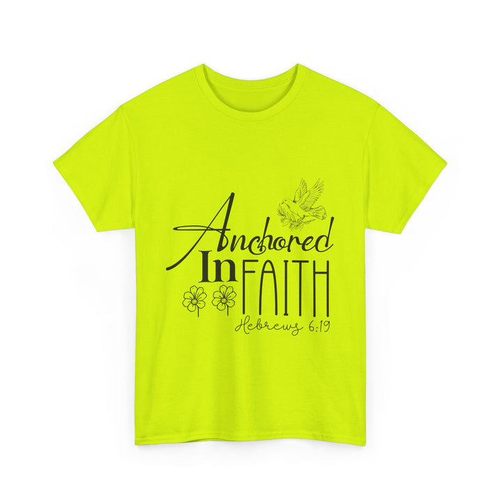 Anchored in Faith Hebrews 6 19-01 Unisex Heavy Cotton Tee