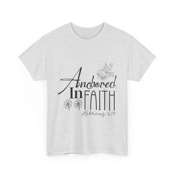 Anchored in Faith Hebrews 6 19-01 Unisex Heavy Cotton Tee