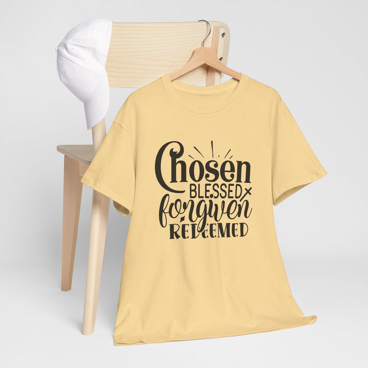 Chosen Blessed Forgiven Redeemed Unisex Heavy Cotton Tee