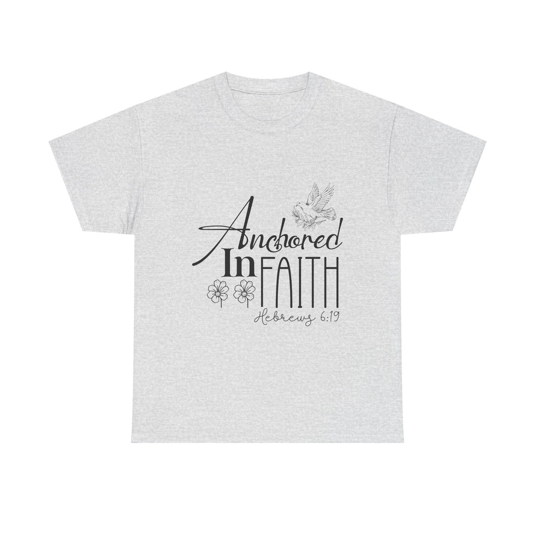 Anchored in Faith Hebrews 6 19-01 Unisex Heavy Cotton Tee
