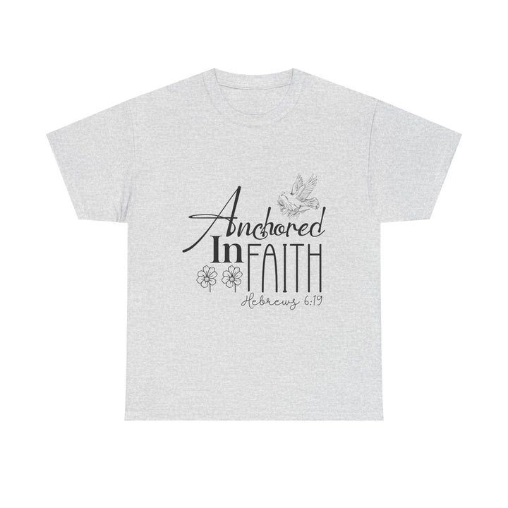 Anchored in Faith Hebrews 6 19-01 Unisex Heavy Cotton Tee