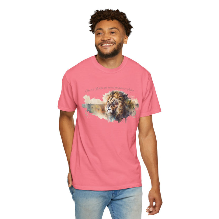 Unisex Christian Lion T-Shirt Rev 5:5 Bible Verse Tee Comfort Colors 1717 Garment-Dyed Shirt  Inspirational Faith Graphic Tee