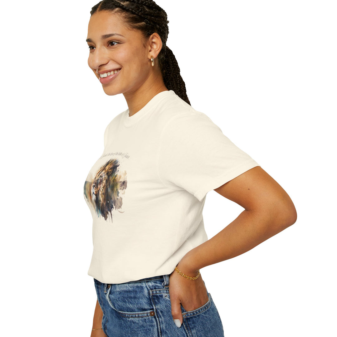 Unisex Christian Lion T-Shirt Rev 5:5 Bible Verse Tee Comfort Colors 1717 Garment-Dyed Shirt  Inspirational Faith Graphic Tee