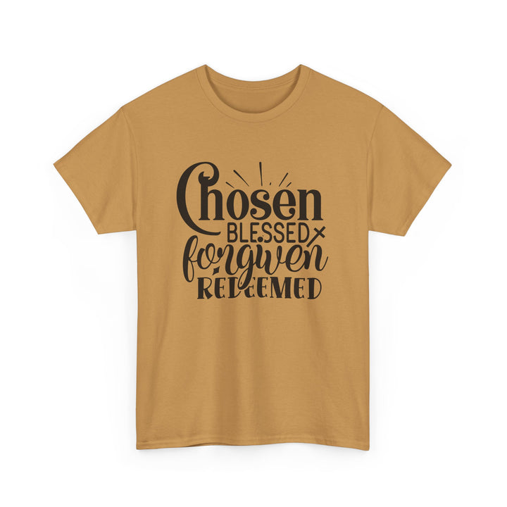 Chosen Blessed Forgiven Redeemed Unisex Heavy Cotton Tee