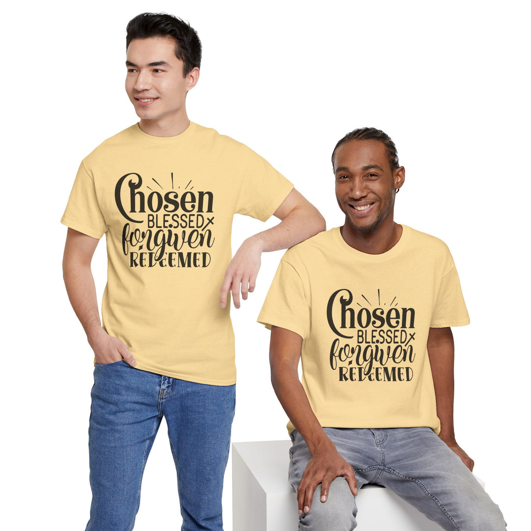 Chosen Blessed Forgiven Redeemed Unisex Heavy Cotton Tee
