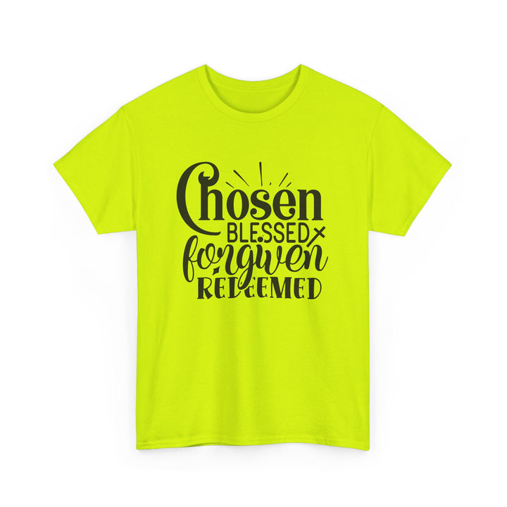 Chosen Blessed Forgiven Redeemed Unisex Heavy Cotton Tee