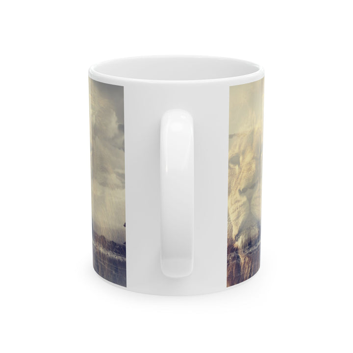 Custom Ceramic Coffee Mug with Lion Print – 11oz & 15oz | BPA-Free, Dishwasher & Microwave Saf