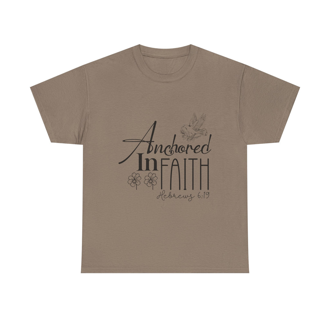 Anchored in Faith Hebrews 6 19-01 Unisex Heavy Cotton Tee