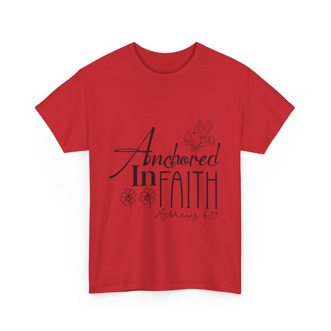 Anchored in Faith Hebrews 6 19-01 Unisex Heavy Cotton Tee