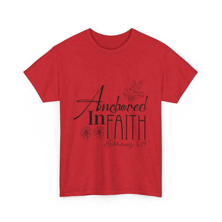 Anchored in Faith Hebrews 6 19-01 Unisex Heavy Cotton Tee