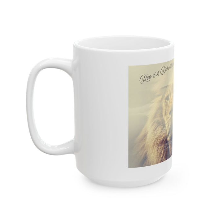 Taza de cerámica de la Tribu de Judá – Taza cristiana de café | Taza con las Escrituras del León de Judá | Regalo espiritual para hombres y mujeres (325 ml, 430 ml)