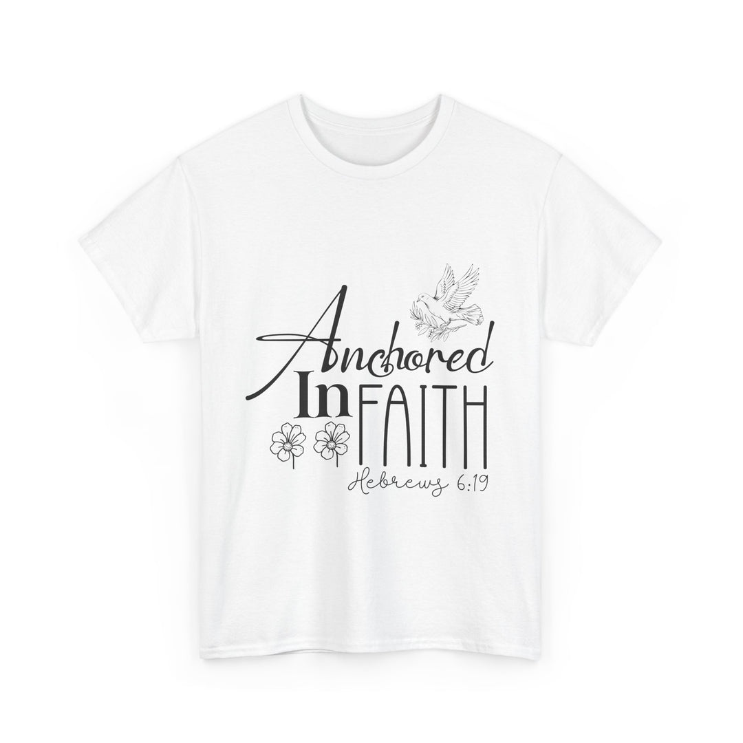 Anchored in Faith Hebrews 6 19-01 Unisex Heavy Cotton Tee