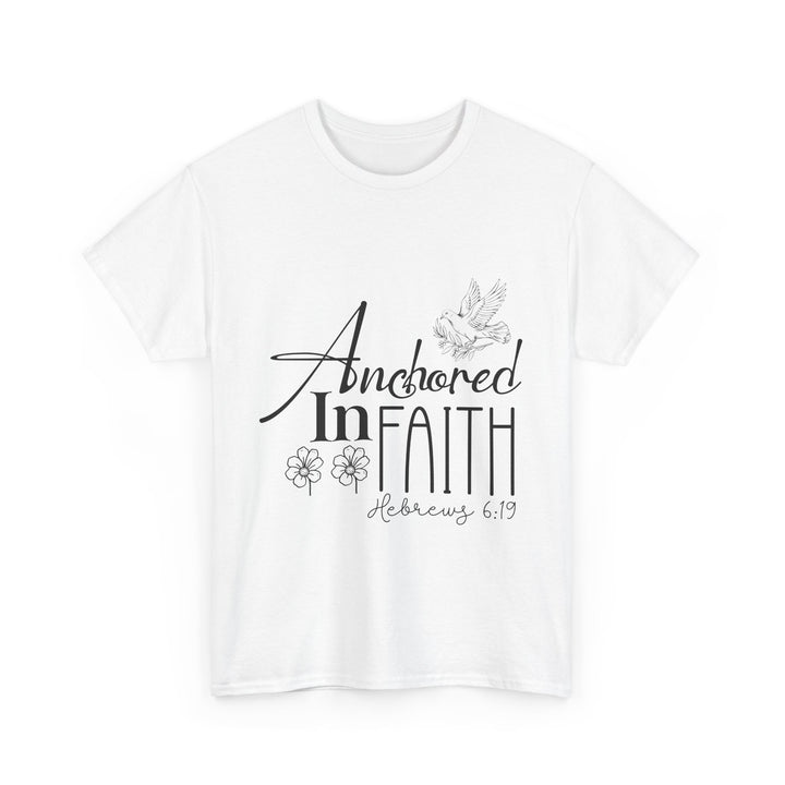 Anchored in Faith Hebrews 6 19-01 Unisex Heavy Cotton Tee