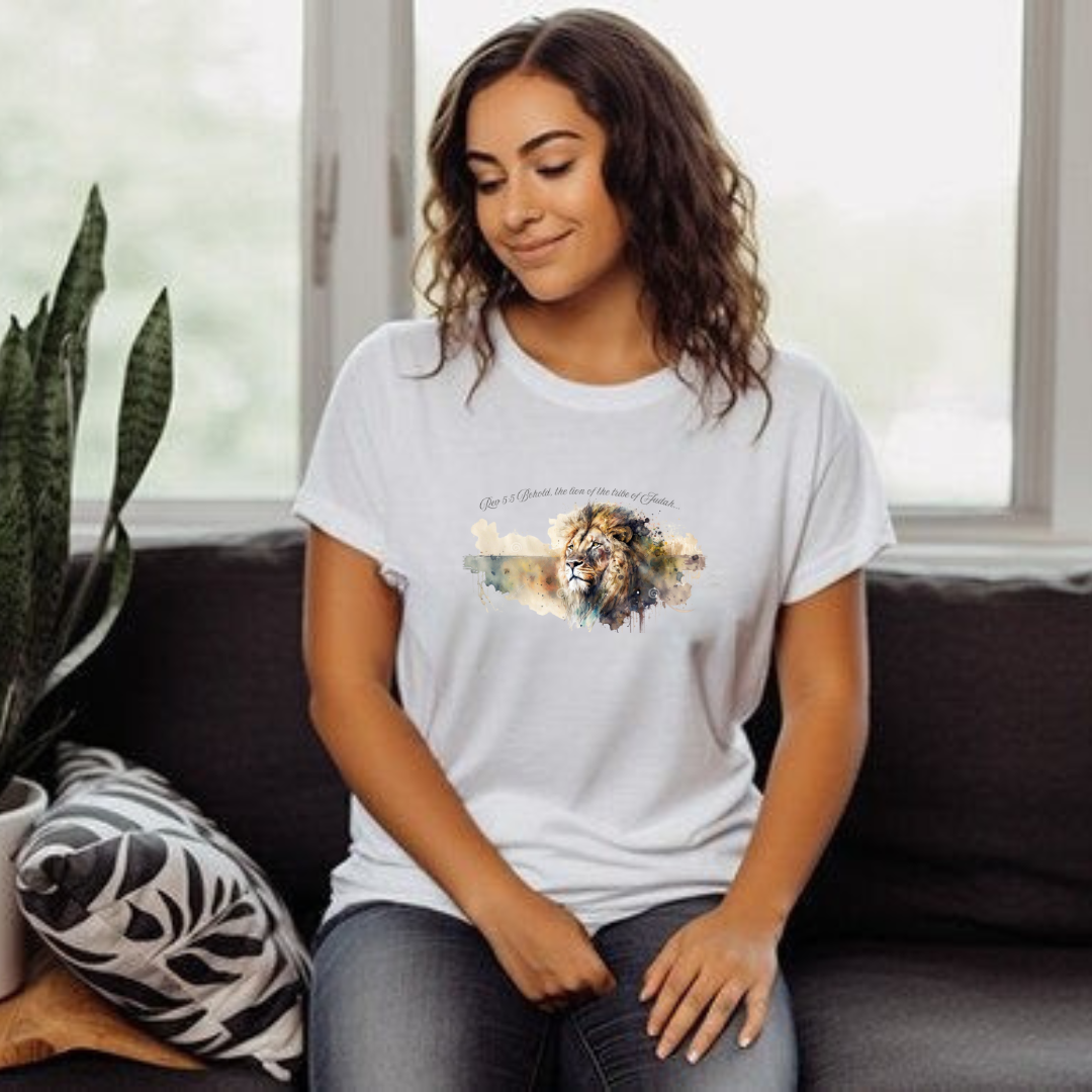 Unisex Christian Lion T-Shirt Rev 5:5 Bible Verse Tee Comfort Colors 1717 Garment-Dyed Shirt  Inspirational Faith Graphic Tee