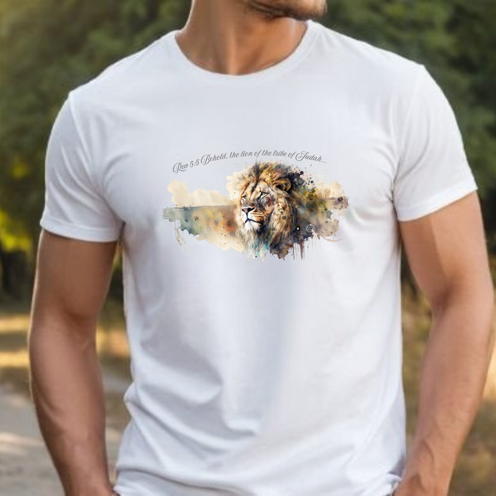 Unisex Christian Lion T-Shirt Rev 5:5 Bible Verse Tee Comfort Colors 1717 Garment-Dyed Shirt  Inspirational Faith Graphic Tee