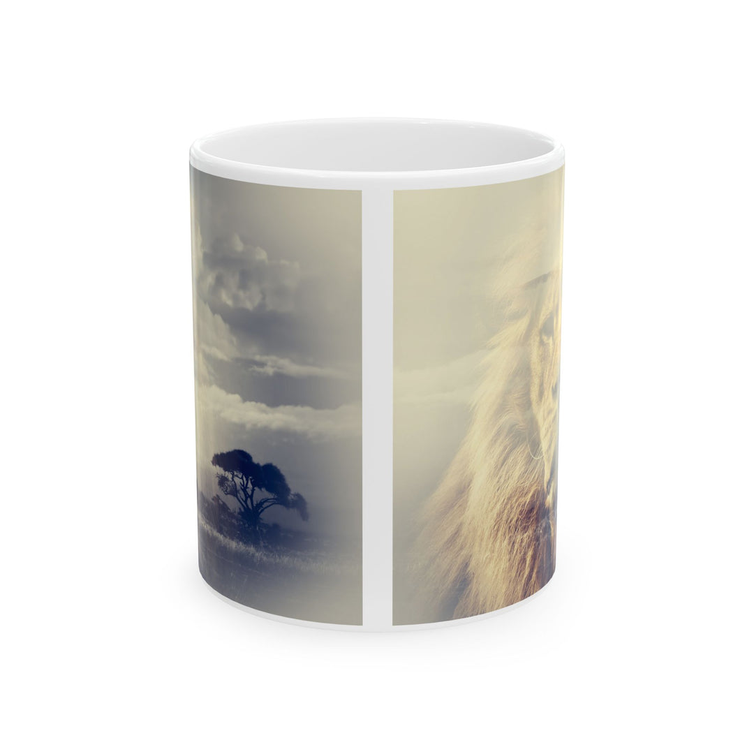 Custom Ceramic Coffee Mug with Lion Print – 11oz & 15oz | BPA-Free, Dishwasher & Microwave Saf