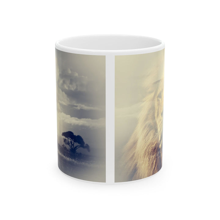 Custom Ceramic Coffee Mug with Lion Print – 11oz & 15oz | BPA-Free, Dishwasher & Microwave Saf