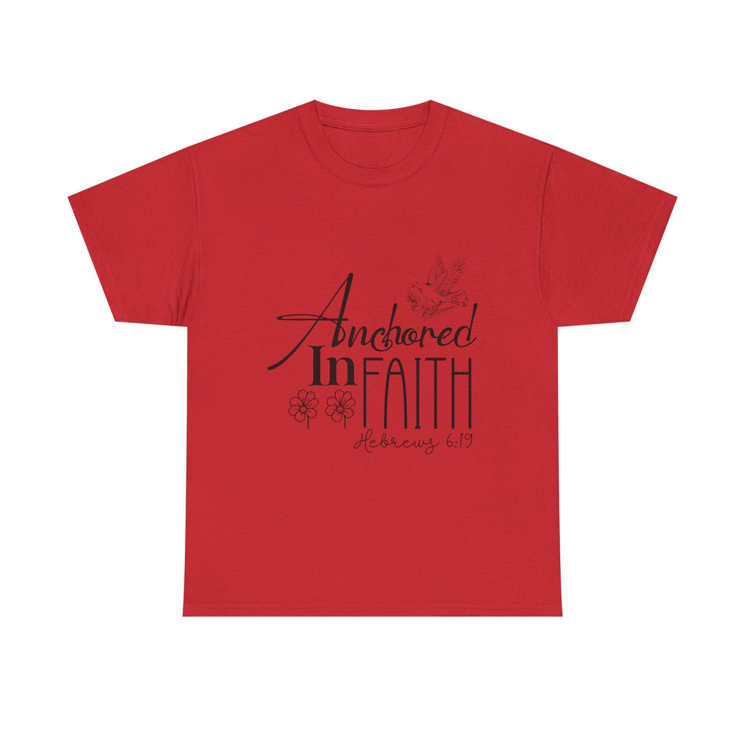 Anchored in Faith Hebrews 6 19-01 Unisex Heavy Cotton Tee