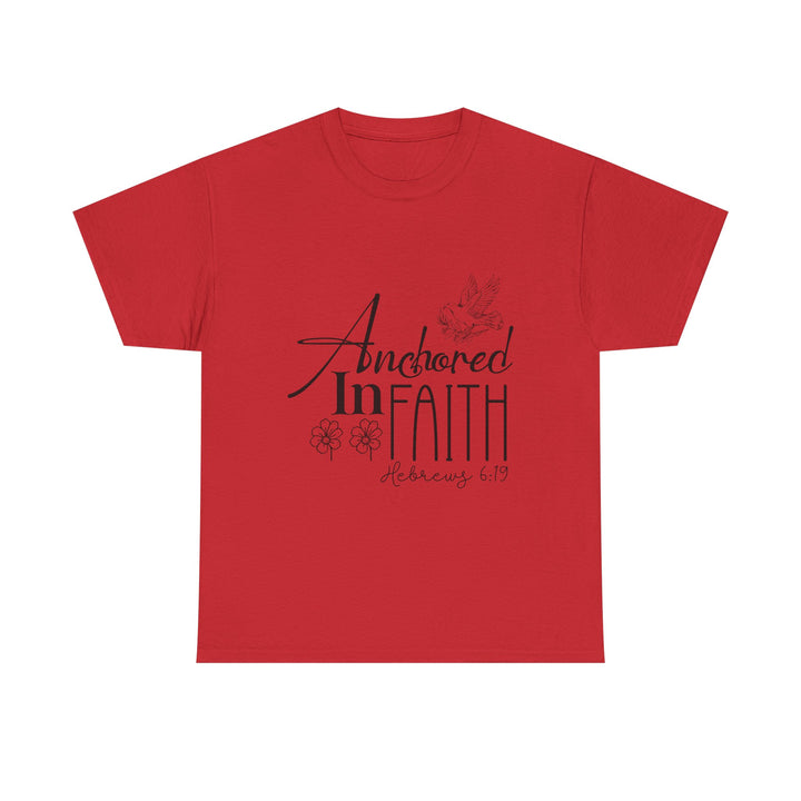 Anchored in Faith Hebrews 6 19-01 Unisex Heavy Cotton Tee