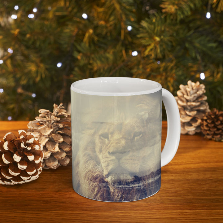 Custom Ceramic Coffee Mug with Lion Print – 11oz & 15oz | BPA-Free, Dishwasher & Microwave Saf
