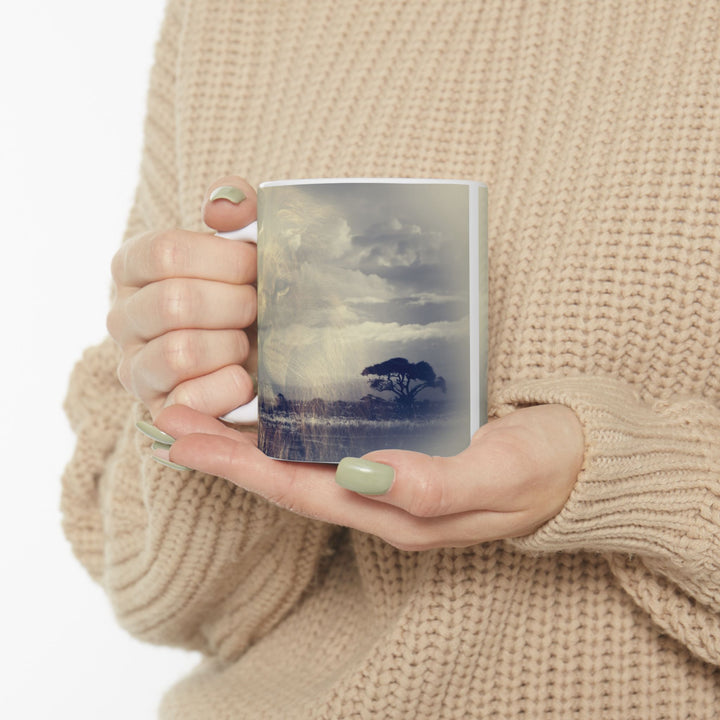 Custom Ceramic Coffee Mug with Lion Print – 11oz & 15oz | BPA-Free, Dishwasher & Microwave Saf