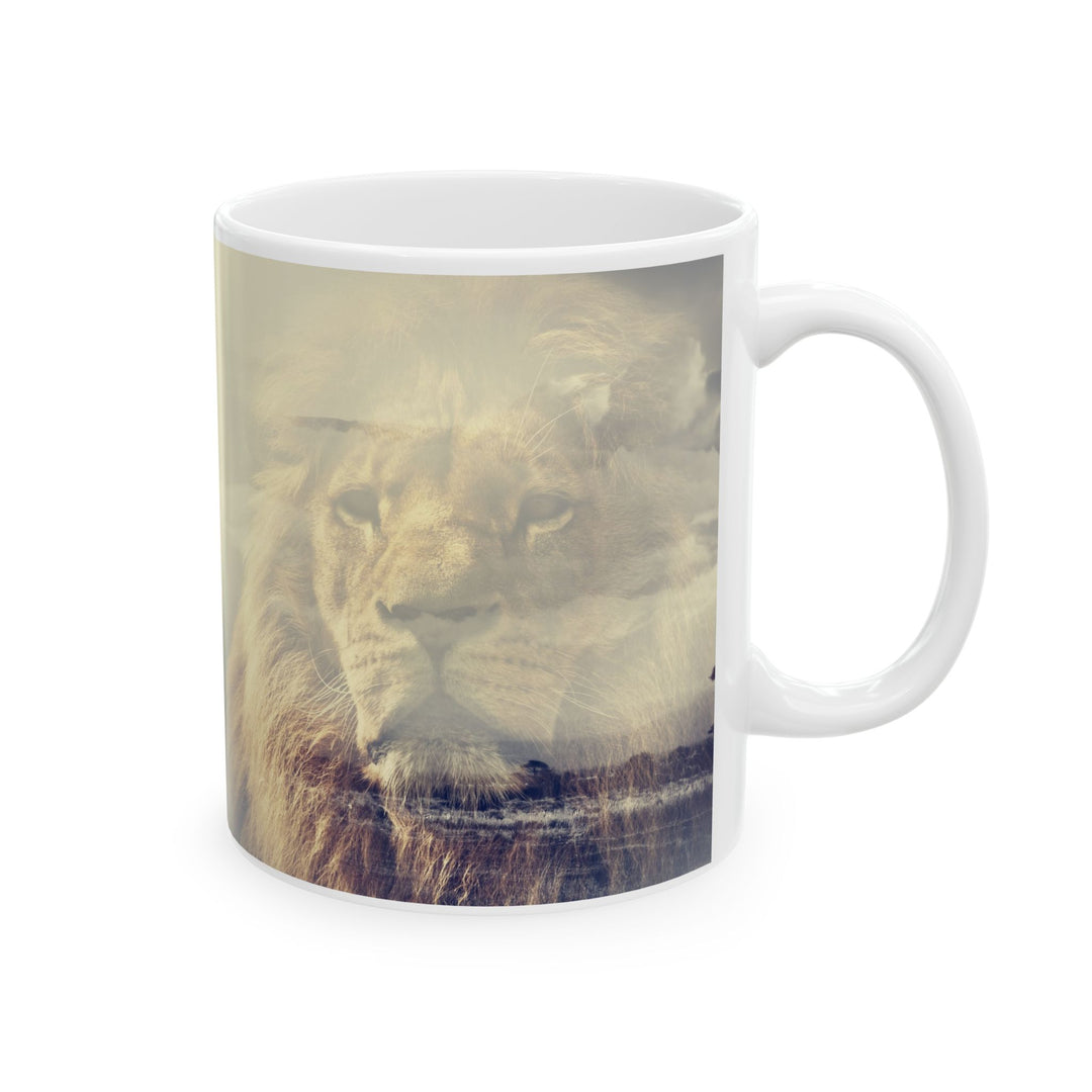 Custom Ceramic Coffee Mug with Lion Print – 11oz & 15oz | BPA-Free, Dishwasher & Microwave Saf