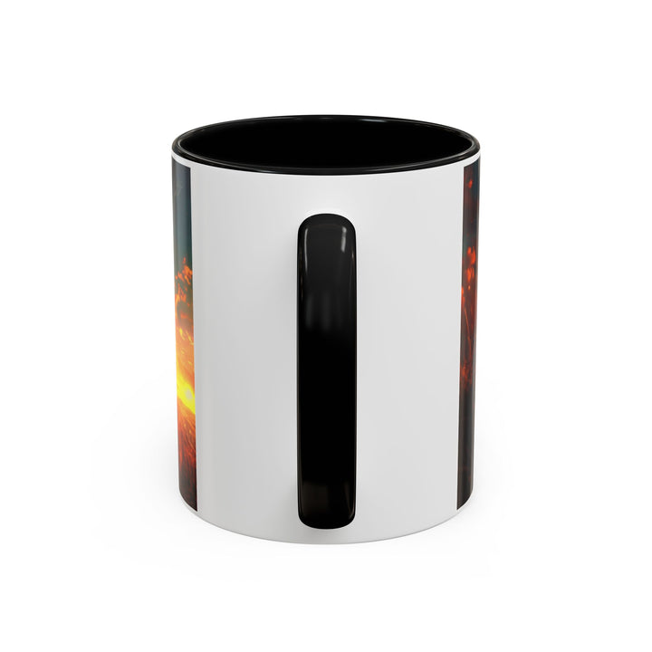 Fiery Sunset Lion Ceramic Mug – Bold Wildlife Art Drinkware Accent Coffee Mug (11, 15oz)