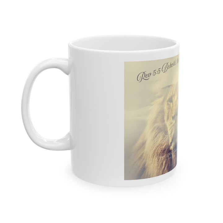 Taza de cerámica de la Tribu de Judá – Taza cristiana de café | Taza con las Escrituras del León de Judá | Regalo espiritual para hombres y mujeres (325 ml, 430 ml)