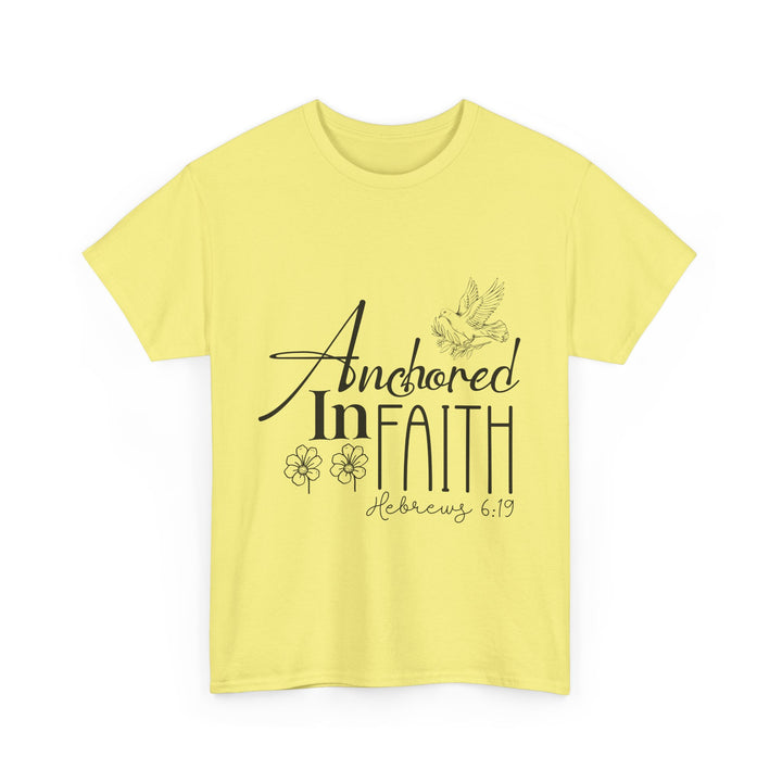 Anchored in Faith Hebrews 6 19-01 Unisex Heavy Cotton Tee