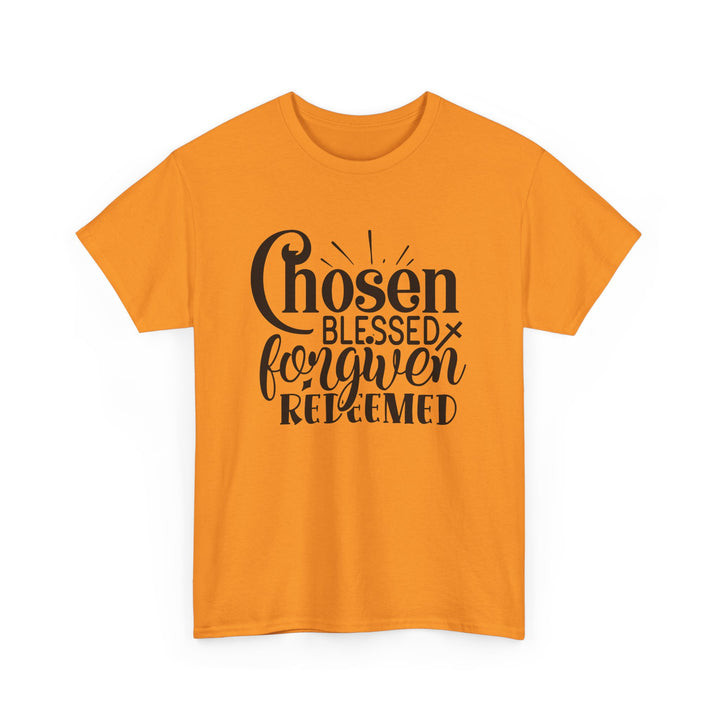 Chosen Blessed Forgiven Redeemed Unisex Heavy Cotton Tee