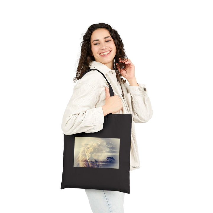 100% Cotton Canvas Tote Bag – Heavyweight 15"x16" Reusable Shopping Bag – Long Handles – Natural & Black