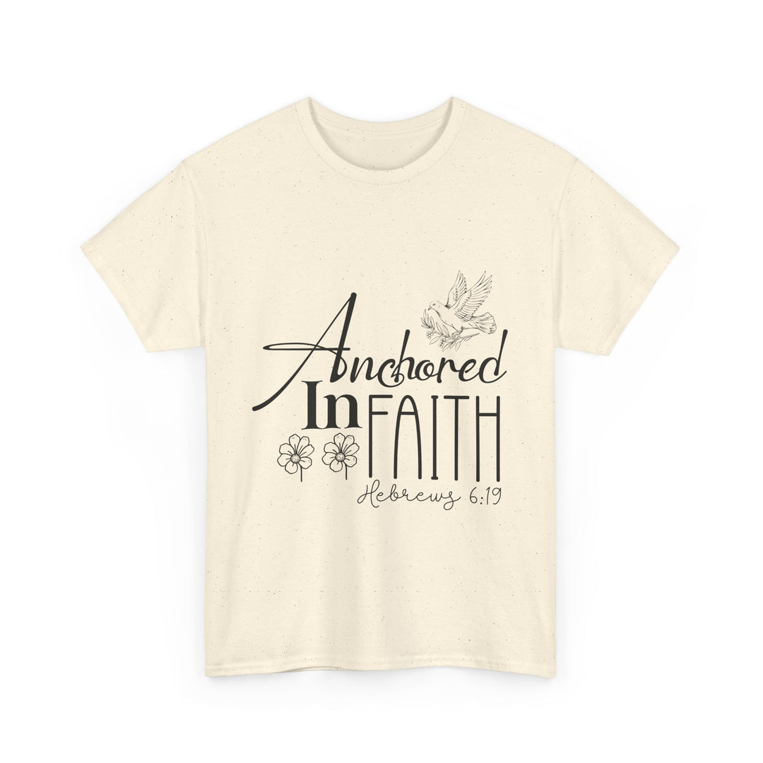 Anchored in Faith Hebrews 6 19-01 Unisex Heavy Cotton Tee