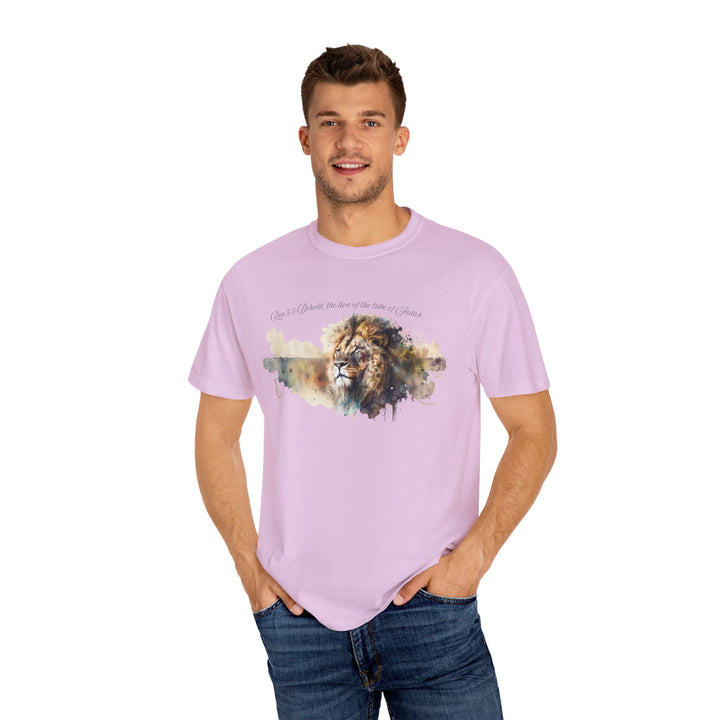Unisex Christian Lion T-Shirt Rev 5:5 Bible Verse Tee Comfort Colors 1717 Garment-Dyed Shirt  Inspirational Faith Graphic Tee