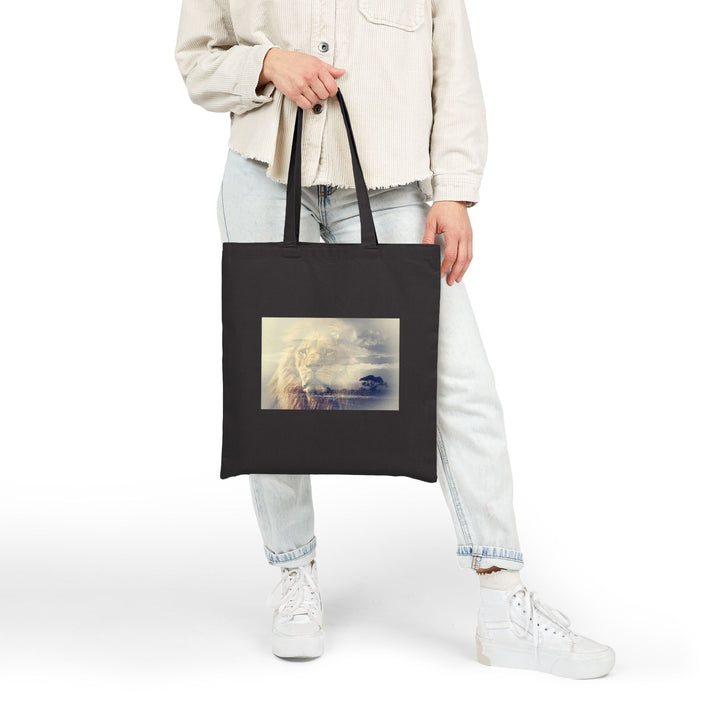 100% Cotton Canvas Tote Bag – Heavyweight 15"x16" Reusable Shopping Bag – Long Handles – Natural & Black