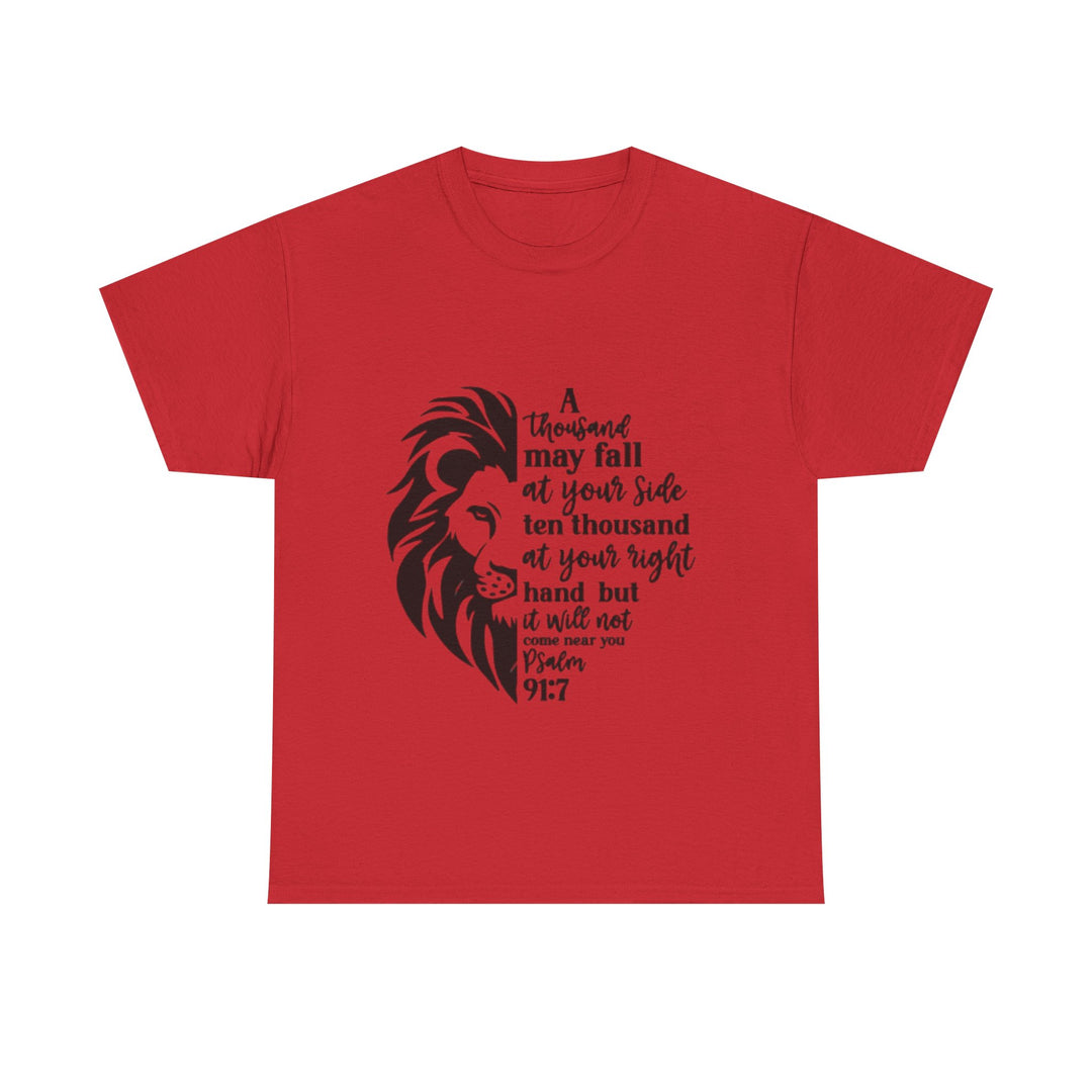 faith-based inspirational t-shirt in red color