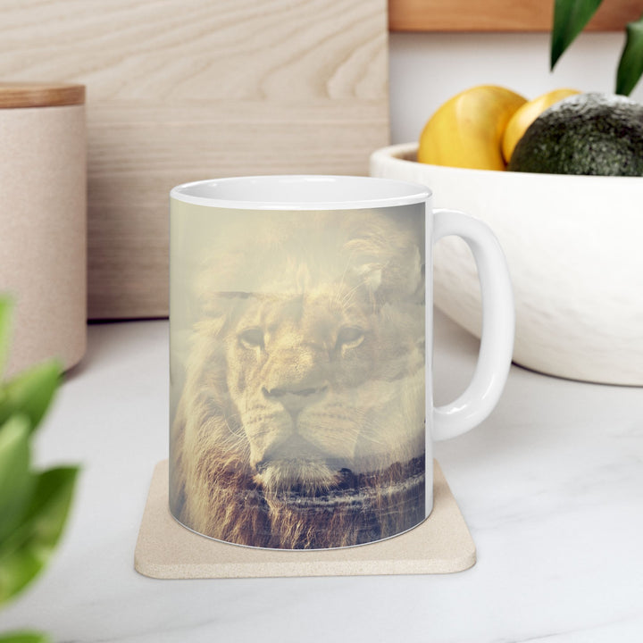 Custom Ceramic Coffee Mug with Lion Print – 11oz & 15oz | BPA-Free, Dishwasher & Microwave Saf